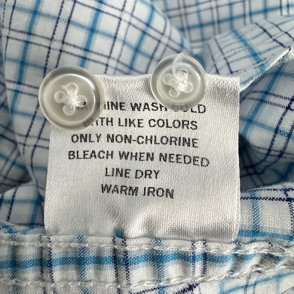 Cody James Core Plaid Button Up Stretch White Blue Mens‎ XXL - Picture 10 of 10